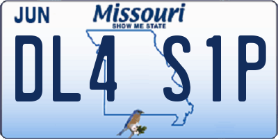 MO license plate DL4S1P