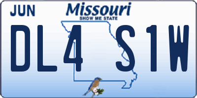 MO license plate DL4S1W