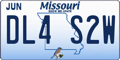 MO license plate DL4S2W