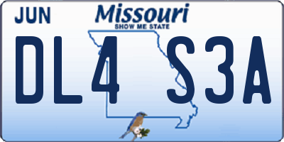 MO license plate DL4S3A