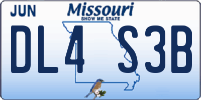 MO license plate DL4S3B