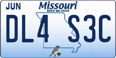 MO license plate DL4S3C
