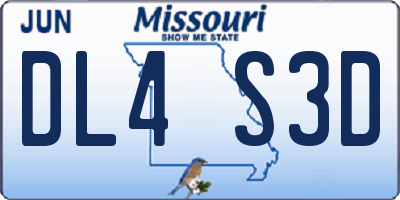 MO license plate DL4S3D