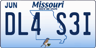 MO license plate DL4S3I