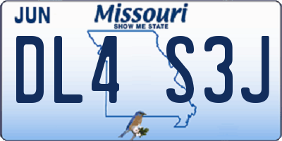 MO license plate DL4S3J