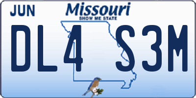 MO license plate DL4S3M