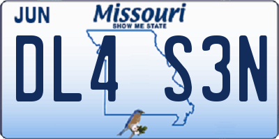 MO license plate DL4S3N