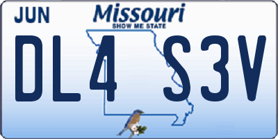 MO license plate DL4S3V