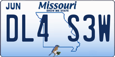 MO license plate DL4S3W