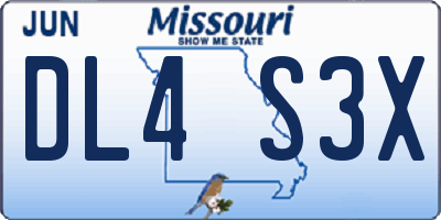 MO license plate DL4S3X