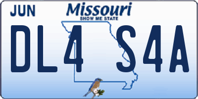 MO license plate DL4S4A