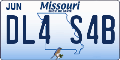 MO license plate DL4S4B