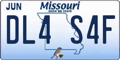 MO license plate DL4S4F