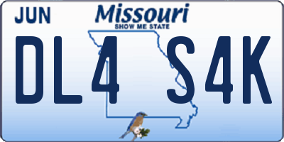MO license plate DL4S4K