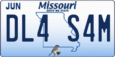 MO license plate DL4S4M