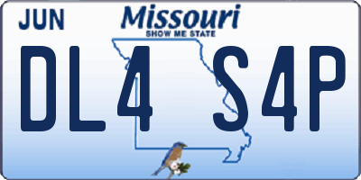 MO license plate DL4S4P