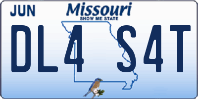 MO license plate DL4S4T
