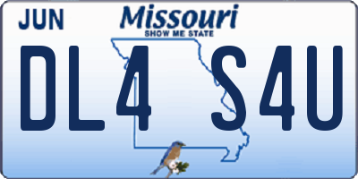 MO license plate DL4S4U