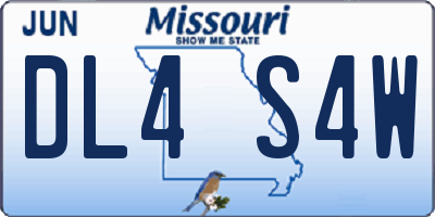 MO license plate DL4S4W