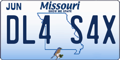 MO license plate DL4S4X