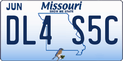MO license plate DL4S5C