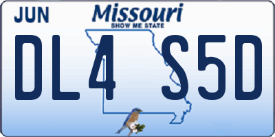 MO license plate DL4S5D