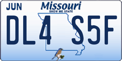 MO license plate DL4S5F