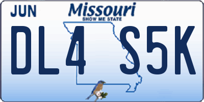 MO license plate DL4S5K