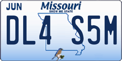 MO license plate DL4S5M