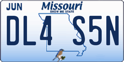 MO license plate DL4S5N