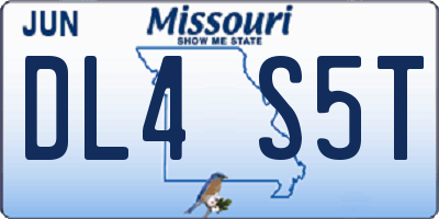 MO license plate DL4S5T