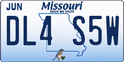 MO license plate DL4S5W