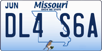 MO license plate DL4S6A