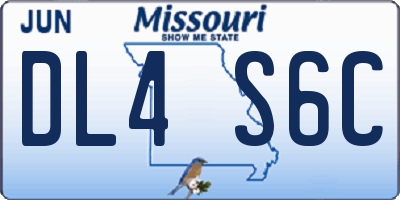 MO license plate DL4S6C