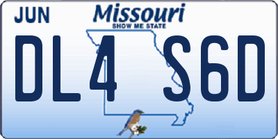MO license plate DL4S6D