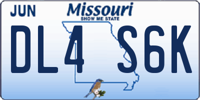 MO license plate DL4S6K