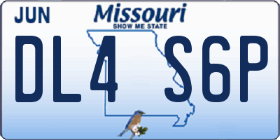 MO license plate DL4S6P