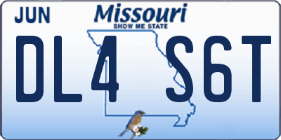 MO license plate DL4S6T