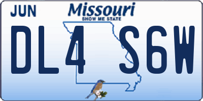 MO license plate DL4S6W