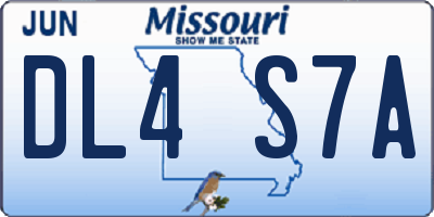 MO license plate DL4S7A