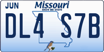 MO license plate DL4S7B