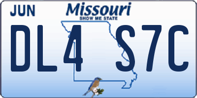 MO license plate DL4S7C