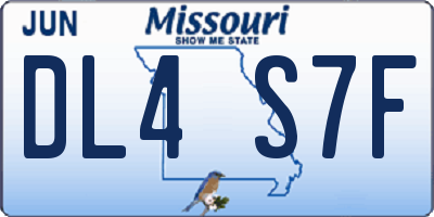 MO license plate DL4S7F
