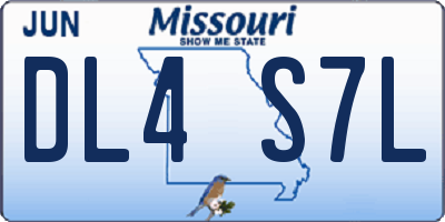 MO license plate DL4S7L