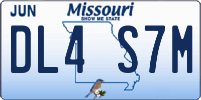 MO license plate DL4S7M