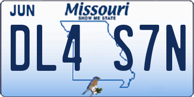 MO license plate DL4S7N