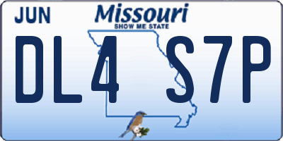 MO license plate DL4S7P