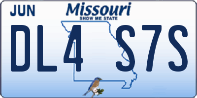 MO license plate DL4S7S