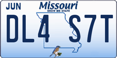 MO license plate DL4S7T