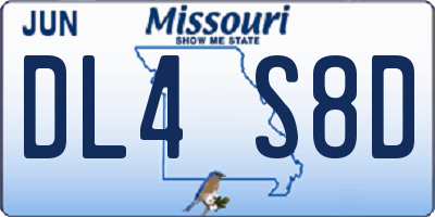 MO license plate DL4S8D